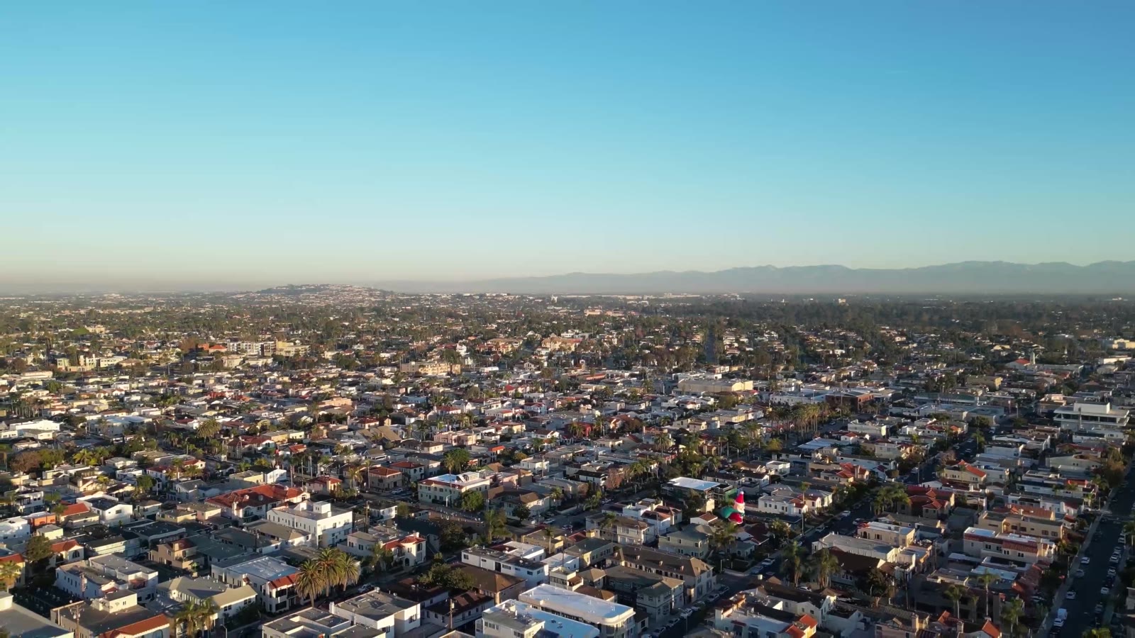 Aerial view of a Southern California coastal neighborhood